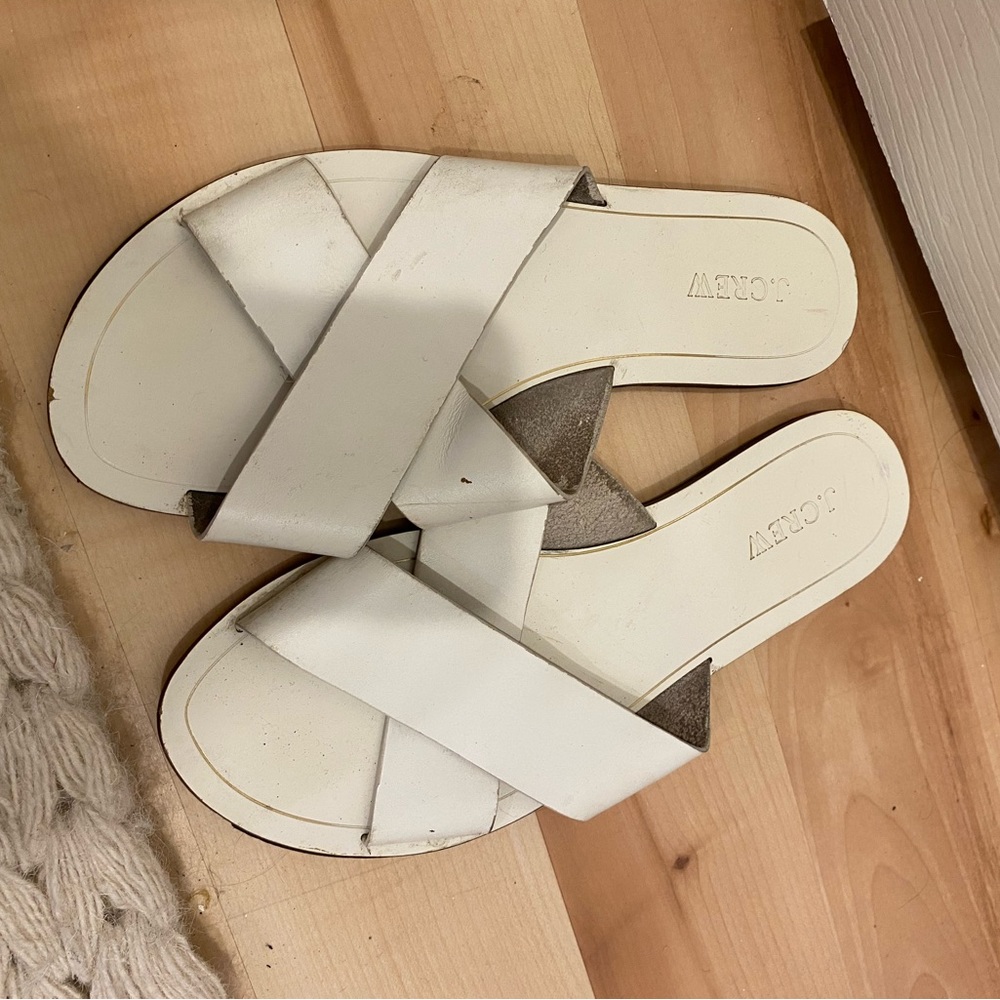 J. Crew White Leather Sandals